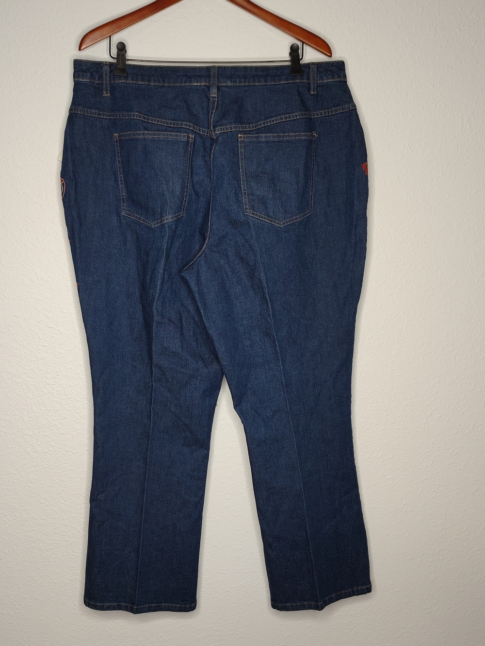 Christopher & Banks Cotton Stretch Embroidered Floral Boot Cut Jeans Size 20W - Picture 6 of 15